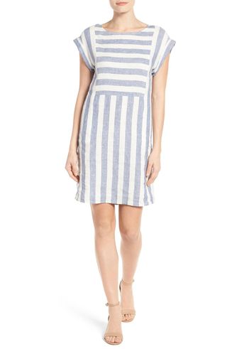 CaslonR + Caslon Stripe Linen Shift Dress