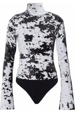 Alix + Sequined Turtleneck Stretch-Jersey Bodysuit
