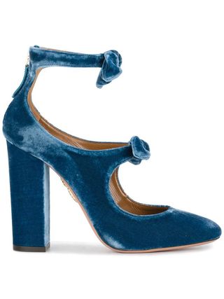 Aquazzura + Blue Velvet Sandy Sow Heels