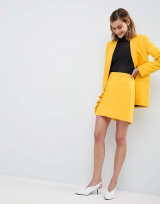 ASOS Design + Tailored Pop Yellow Mini Skirt