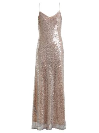 Galvan London + Estrella Bias-Cut Sequin-Embellished Gown