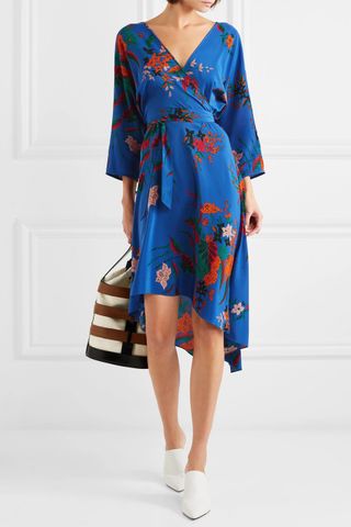 Diane von Furstenberg + Floral-Print Silk Crepe de Chine Wrap Dress