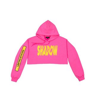 Shadow Hill + Safety Pink Shadow Crop Hoodie