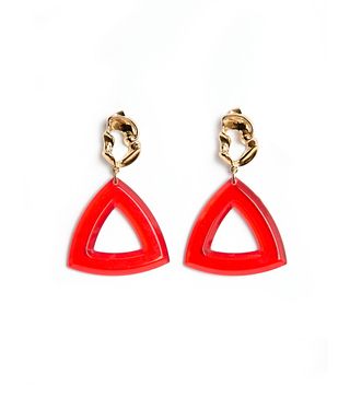 Pixie Market + Gold Nugget Red Chandelier Earrings