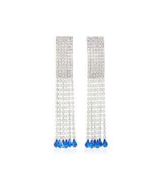 Alessandra Rich + Silver-Tone Crystal Earrings