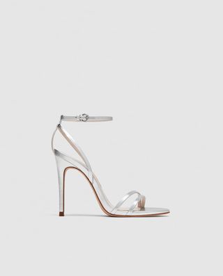 Zara + Laminated High-Heel Strappy Sandals