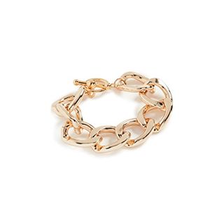 Kenneth Jay Lane + Polished Gold Link Toggle Bracelet
