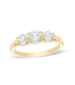 Zales + Three Stone Collar Engagement Ring