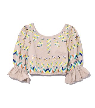 All Things Mochi + Saray Embroidered Crop Top