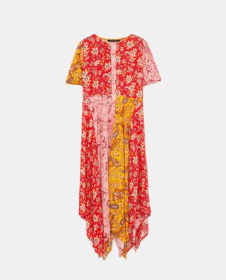 Zara + Long Patchwork Dress