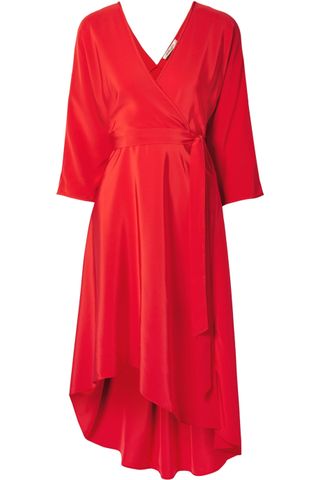 Diane von Furstenberg + Asymmetric Silk-Satin Wrap Dress