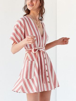 Moon River + Striped Wrap Dress