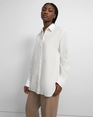 Theory + Menswear Shirt in Spring Linen