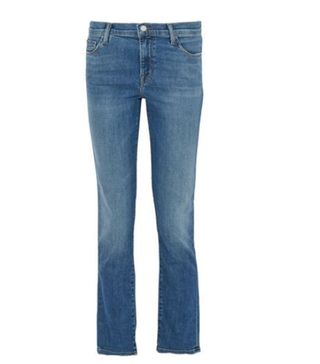 J Brand + Mid-Rise Faded Slim-Leg Jeans