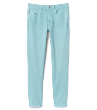 Gap + Mid Rise True Skinny Ankle Jeans in Color in Blue