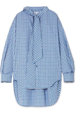 Balenciaga + New Swing Checked Cotton-Poplin Shirt