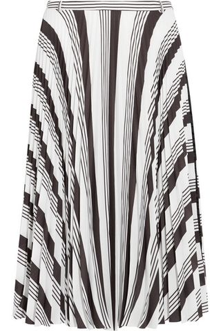 Balenciaga + Pleated Printed Crepe Skirt