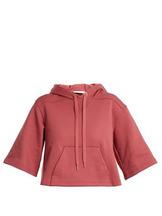 See by Chloé + Cropped Cotton-Jersey Hooded Sweatshirt