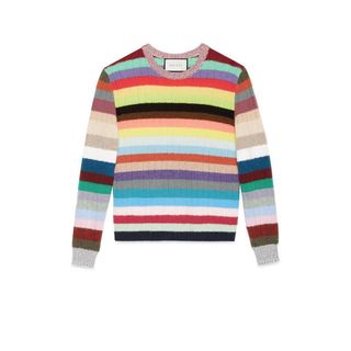 Gucci + Cashmere and Merino Stripe Knitted Top