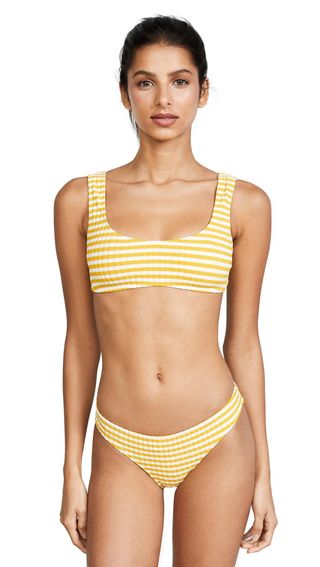 Solid & Striped + The Elle Stripe Rib Bikini Top