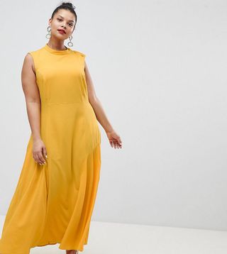ASOS + Maxi Dress With Pleat Detail