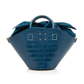 Trademark + Small Basket Bag With Embossed Croc