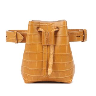 Nanushka + Minee Croc-Embossed Leather Belt Bag