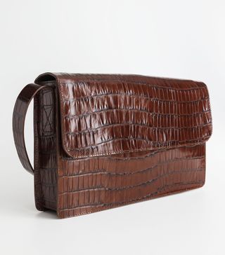 & Other Stories + Crocodile Embossed Leather Satchel
