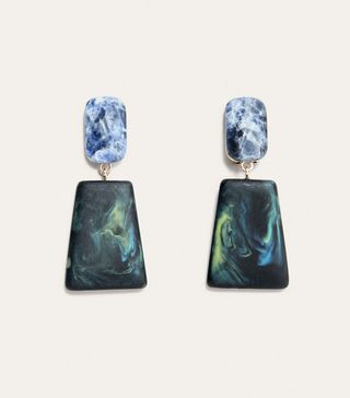 Violeta by Mango + Geometric Stones Earrings