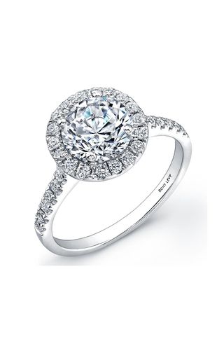 Bony Levy + Pave Diamond Leaf Engagement Ring Setting