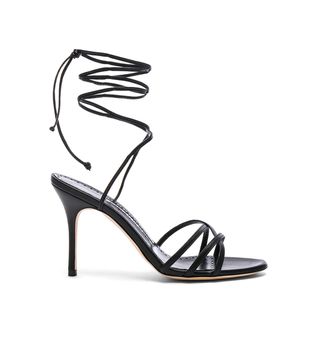 Manolo Blahnik + Leather Leva 90 Sandals