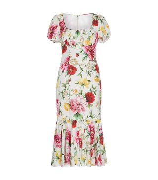 Dolce & Gabbana + Floral-Print Stretch-Silk Dress