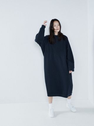 Raey + Recycled-Yarn Cotton-Blend Sweatshirt Dress