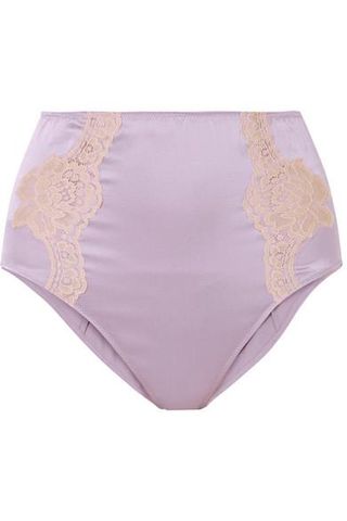 Fleur du Mal + Lace-Trimmed Silk-Satin Briefs