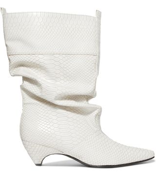 Stella McCartney + Snake-Effect Faux Leather Boots