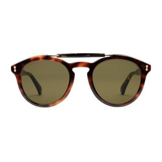 Gucci + Round-Frame Acetate Sunglasses