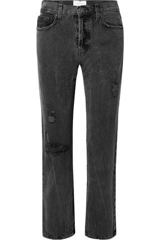 Current/Elliott + The Original Straight Distressed High-Rise Jeans