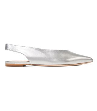 Loeffler Randall + Eve Metallic Leather Slingback Flats