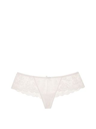 Victoria’s Secret + Floral Lace and Stripe Hipster Thong Panty