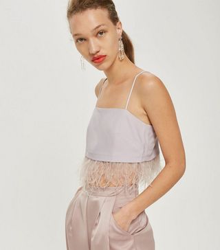 Topshop + Feather Hem Camisole Top