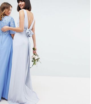 TFNC + Bow Back Maxi Bridesmaid Dress