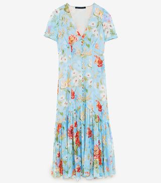 Zara + Floral Print Midi Dress