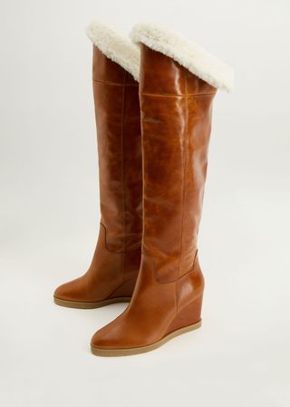 Mango + Leather High-Leg Boots