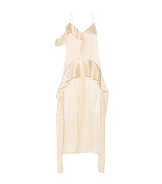 Jonathan Simkhai + Ruffled Silk-Satin Midi Dress