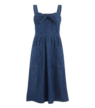 Warehouse + Tie Front Pocked Dress