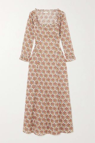 Dôen + + Net Sustain Marisa Ruffled Floral-Print Organic Cotton-Voile Midi Dress