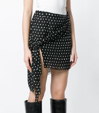 Saint Laurent + Polka Dot Mini Skirt