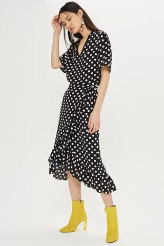 Topshop + Polka Dot Wrap Skirt by Y.A.S