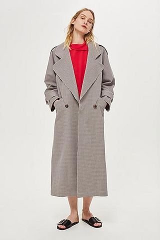Topshop + Unlined Check Trench Coat by Boutique