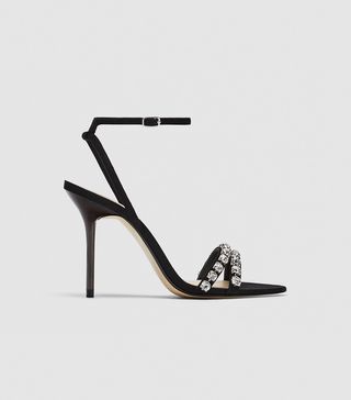 Zara + Jeweled Leather Sandals